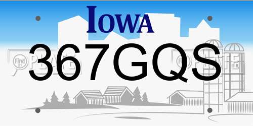 367GQS Iowa License Plate