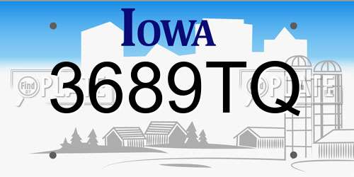 3689TQ Iowa License Plate