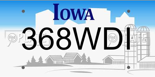 368WDI Iowa License Plate
