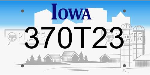 370T23 Iowa License Plate