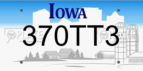370TT3 Iowa License Plate