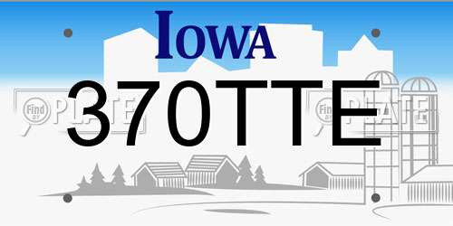 370TTE Iowa License Plate