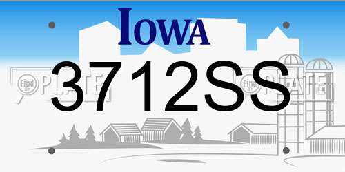 3712SS Iowa License Plate