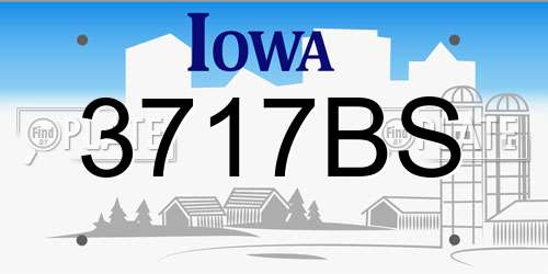 3717BS Iowa License Plate