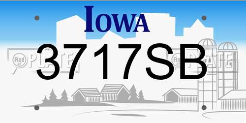 3717SB Iowa License Plate