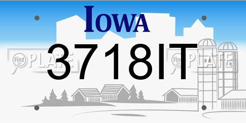 3718IT Iowa License Plate