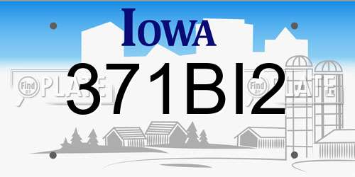 371BI2 Iowa License Plate