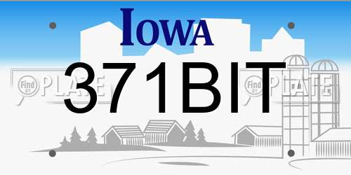 371BIT Iowa License Plate