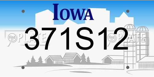 371S12 Iowa License Plate