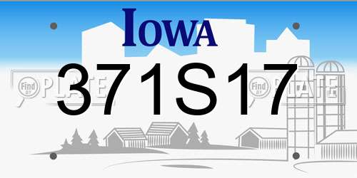 371S17 Iowa License Plate