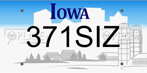371SIZ Iowa License Plate