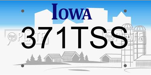 371TSS Iowa License Plate