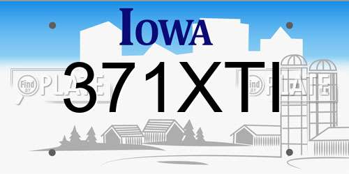 371XTI Iowa License Plate