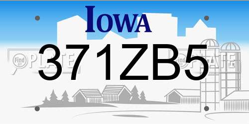 371ZB5 Iowa License Plate