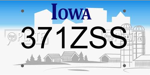 371ZSS Iowa License Plate