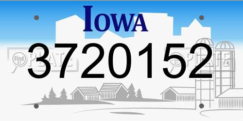 3720152 Iowa License Plate