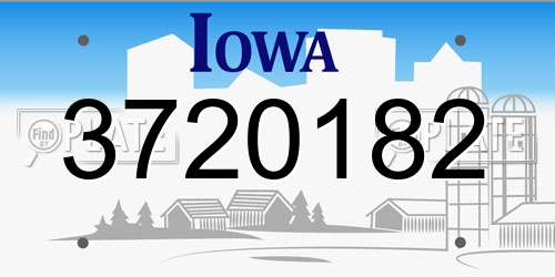 3720182 Iowa License Plate