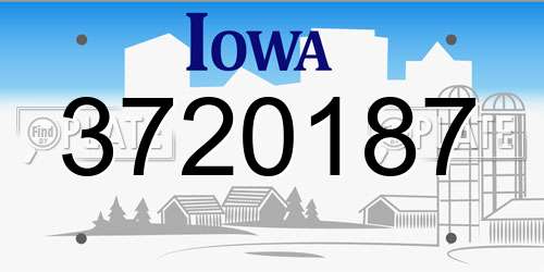 3720187 Iowa License Plate