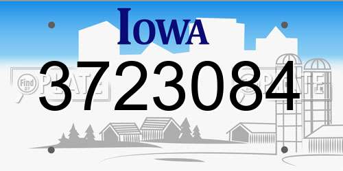 3723084 Iowa License Plate