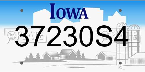 37230S4 Iowa License Plate