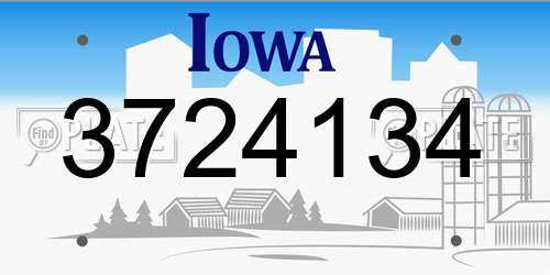 3724134 Iowa License Plate