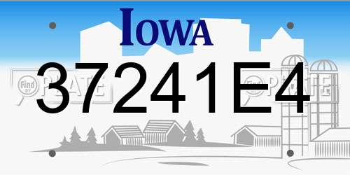 37241E4 Iowa License Plate