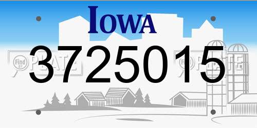 3725015 Iowa License Plate