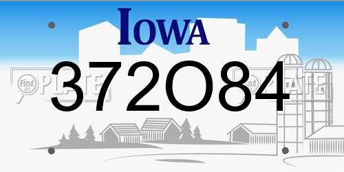 372O84 Iowa License Plate
