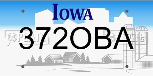372OBA Iowa License Plate