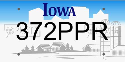 372PPR Iowa License Plate