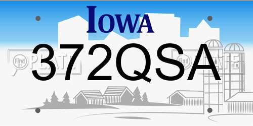 372QSA Iowa License Plate