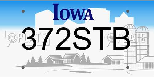 372STB Iowa License Plate