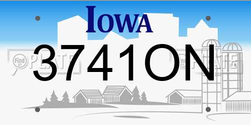 3741ON Iowa License Plate