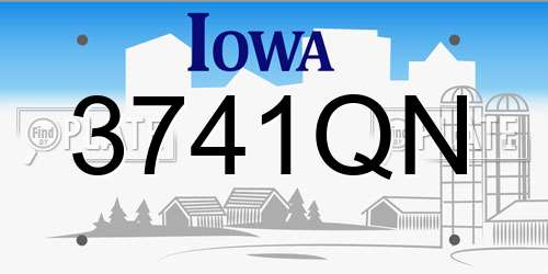 3741QN Iowa License Plate