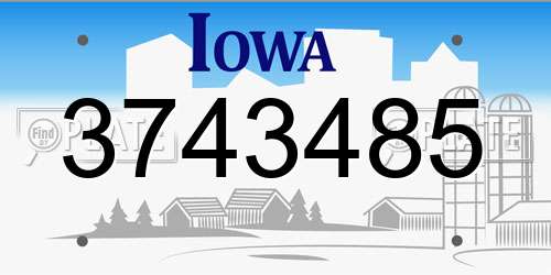 3743485 Iowa License Plate