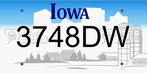 3748DW Iowa License Plate