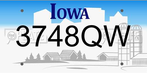3748QW Iowa License Plate
