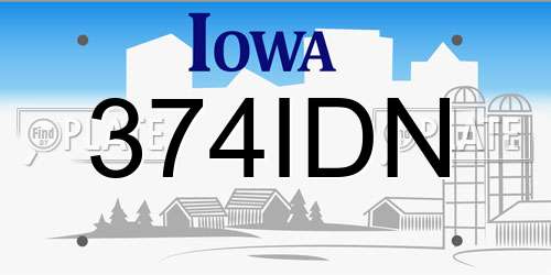 374IDN Iowa License Plate