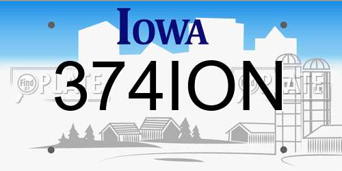 374ION Iowa License Plate