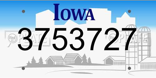 3753727 Iowa License Plate