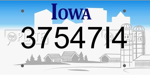 37547I4 Iowa License Plate