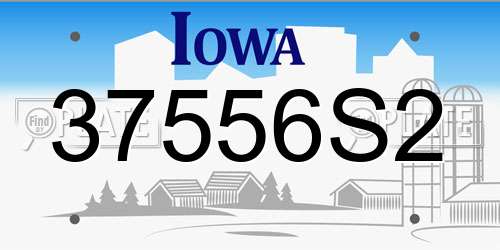 37556S2 Iowa License Plate