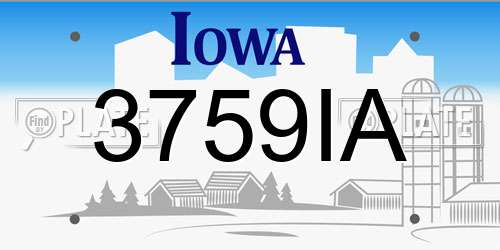 3759IA Iowa License Plate