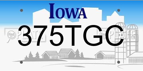 375TGC Iowa License Plate