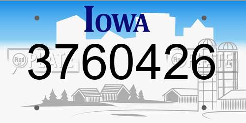 3760426 Iowa License Plate