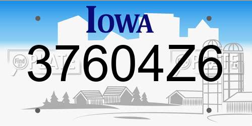 37604Z6 Iowa License Plate