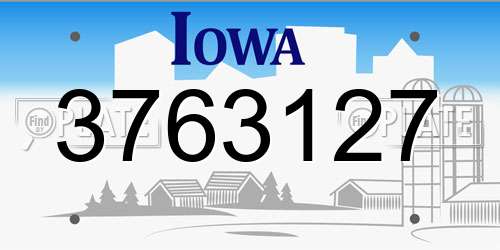 3763127 Iowa License Plate