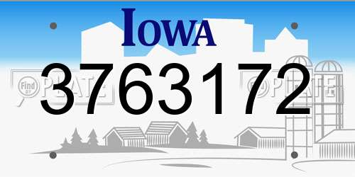 3763172 Iowa License Plate