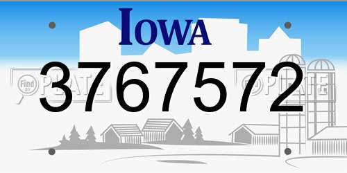 3767572 Iowa License Plate