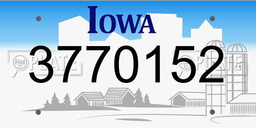 3770152 Iowa License Plate